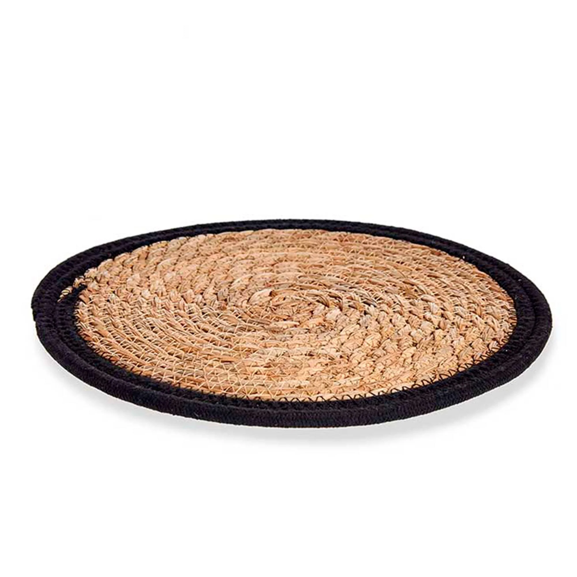 Tapete Natural Borde Negro 30cm Colección Kinvara