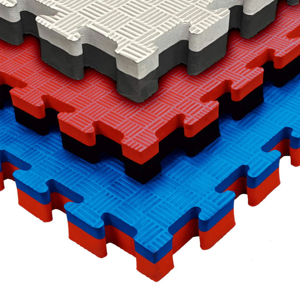 Tatami Puzzle 4cm 100x100cm – Superficie 5 Líneas Negro/rojo - Image 3