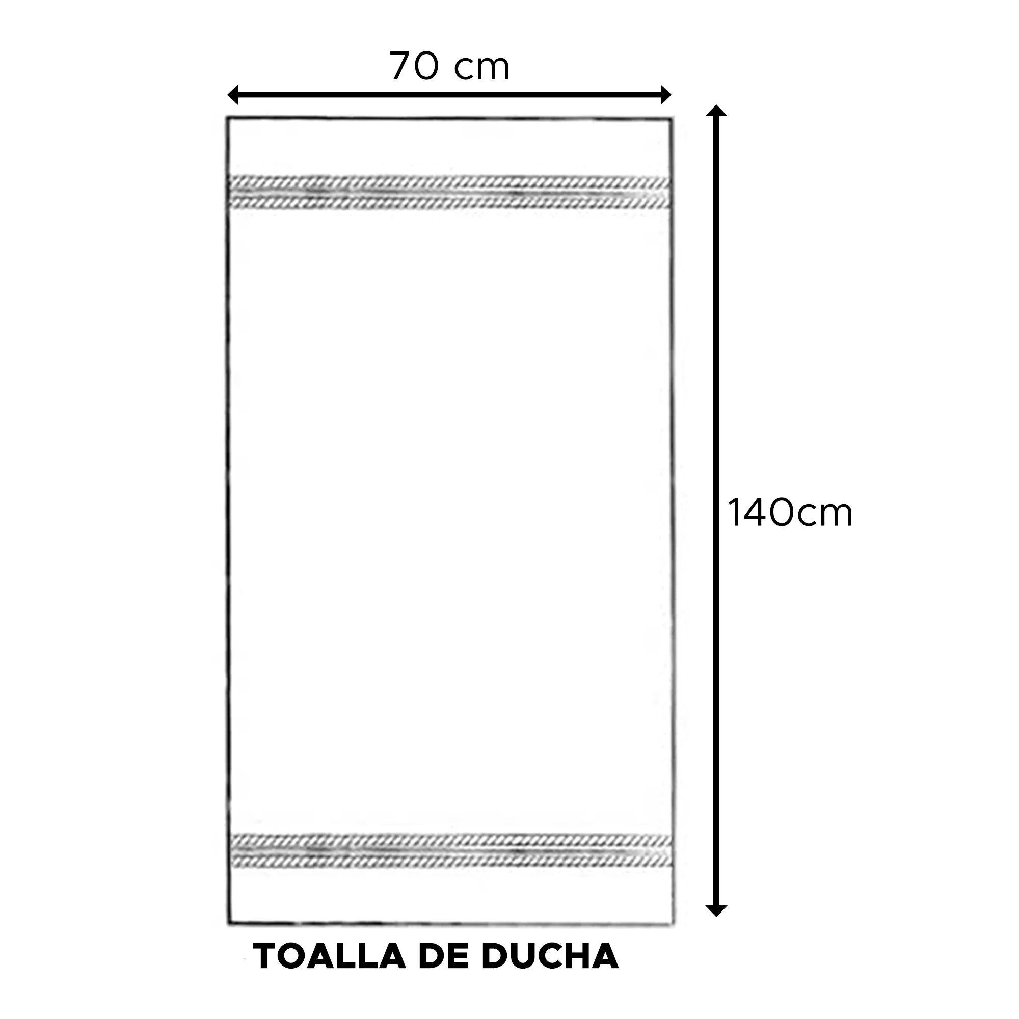 Toalla De Ducha 100% Algodón Blanco 140x70 Cm. - Image 3