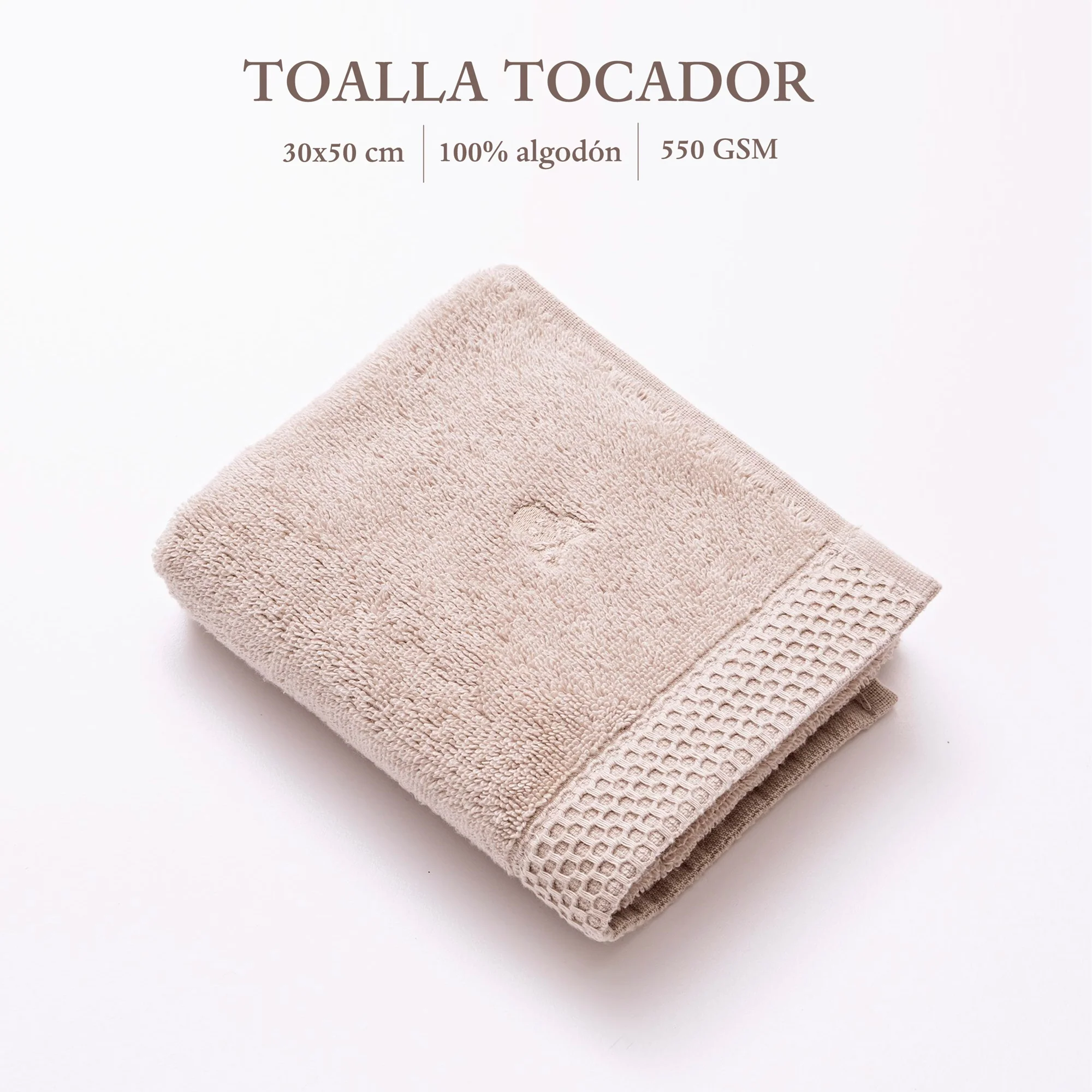 Toalla De Tocador 30x50cm 100% Algodón 550gsm Logo Bordado Scalpers Home - Image 2