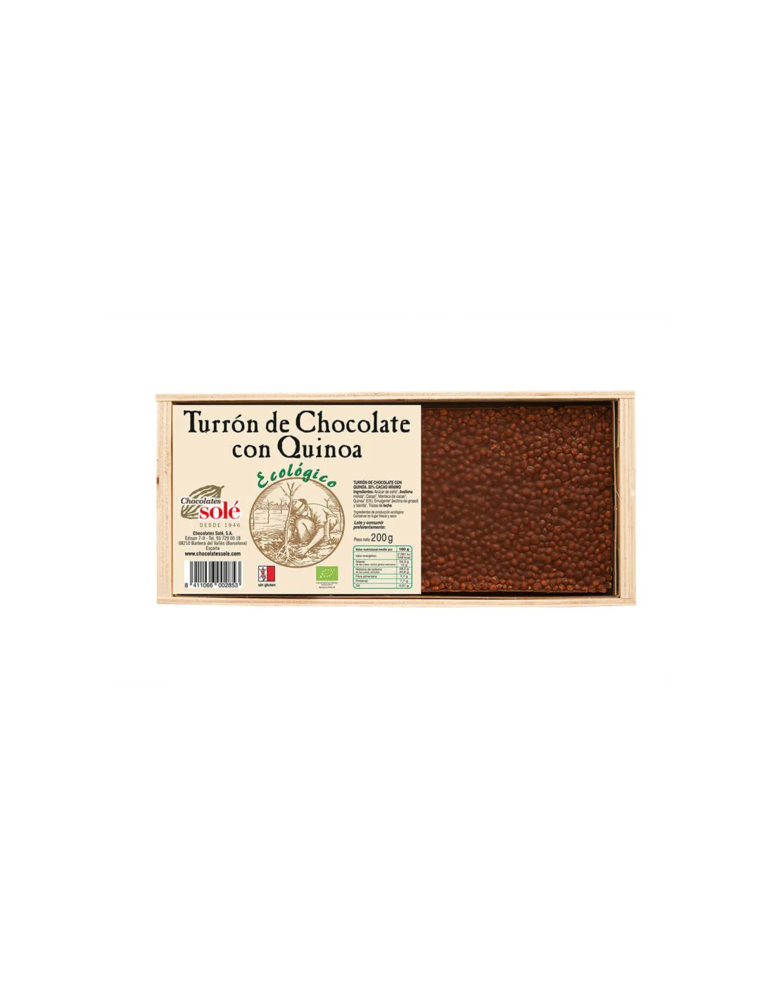 Turrón Chocolate Con Quinoa - Chocolates Solé