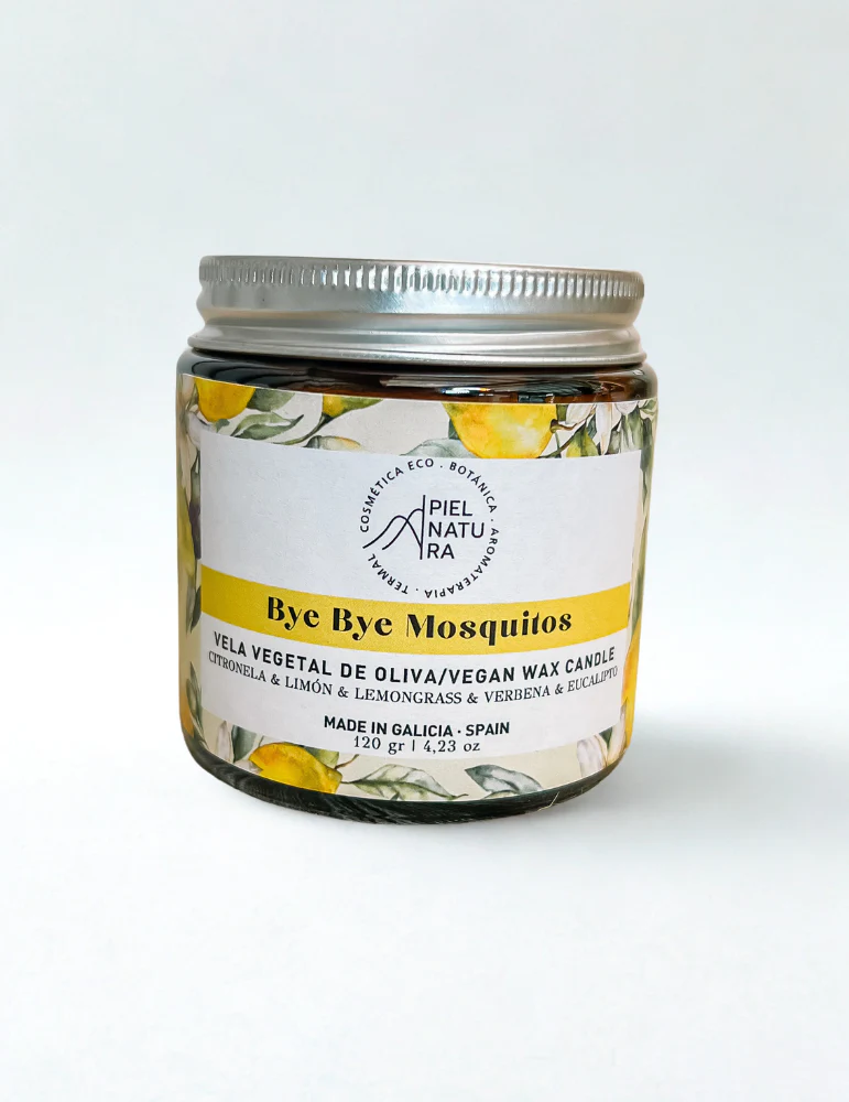Vela Natural Antimosquitos Citronela Bye Bye Mosquitos Piel Natura 120 G