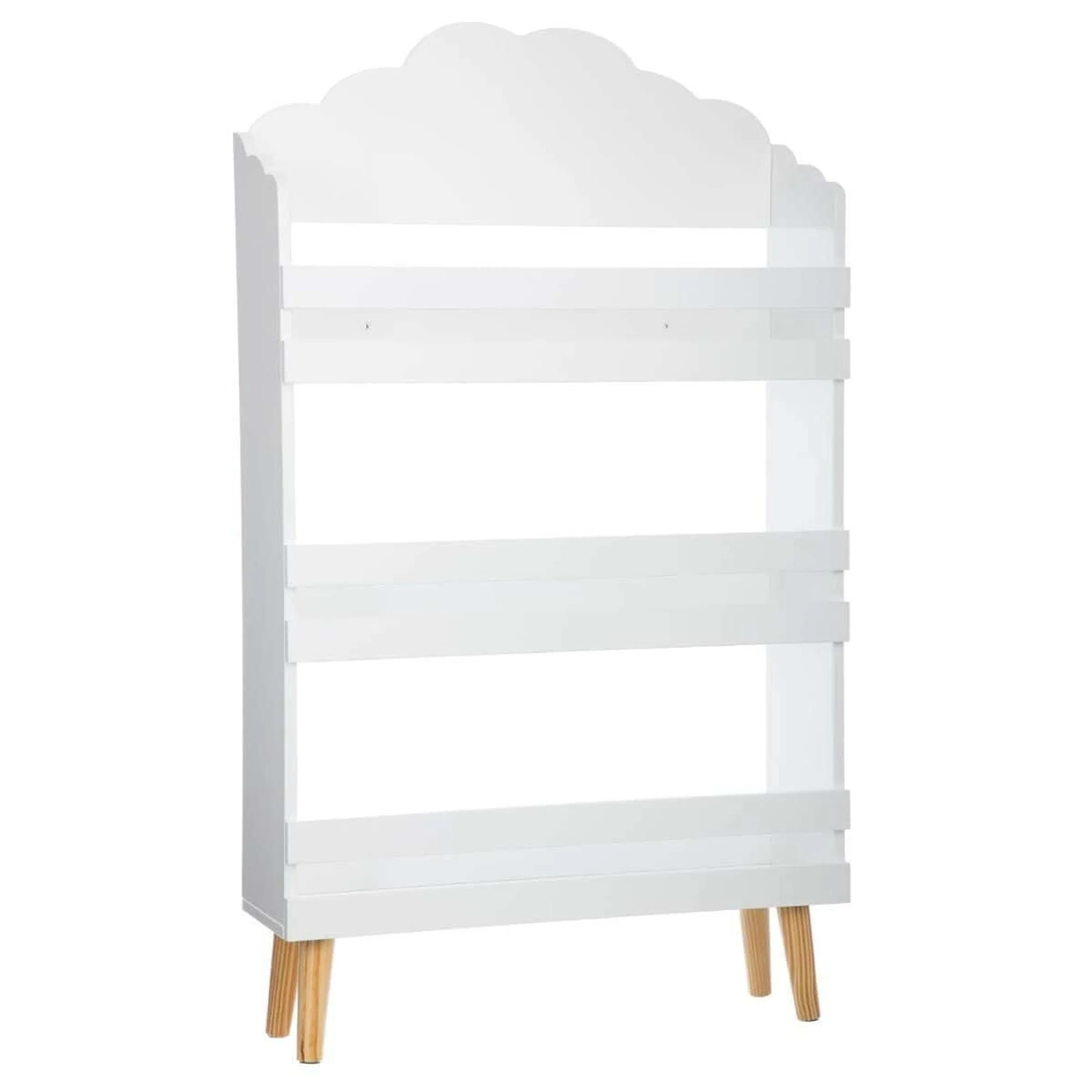 Well Home - Biblioteca De Madera Con 3 Estantes En Color Blanco Y Diseño De Nube H.100cm