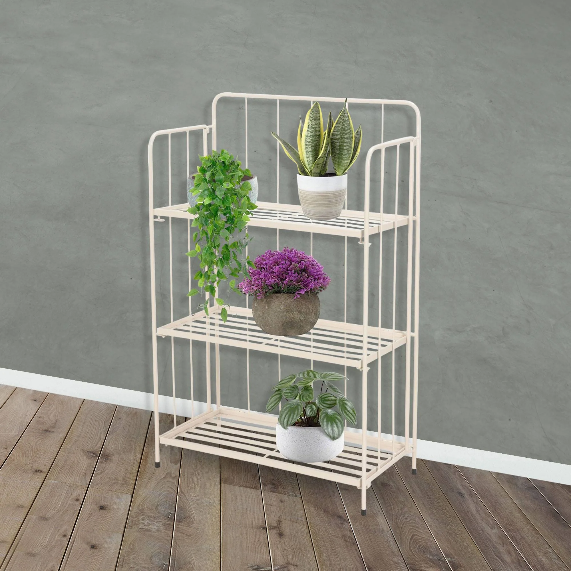 Well Home - Jardinera 3 Niveles Metal Caliza Diseño Plegable H.90cm. - Image 4