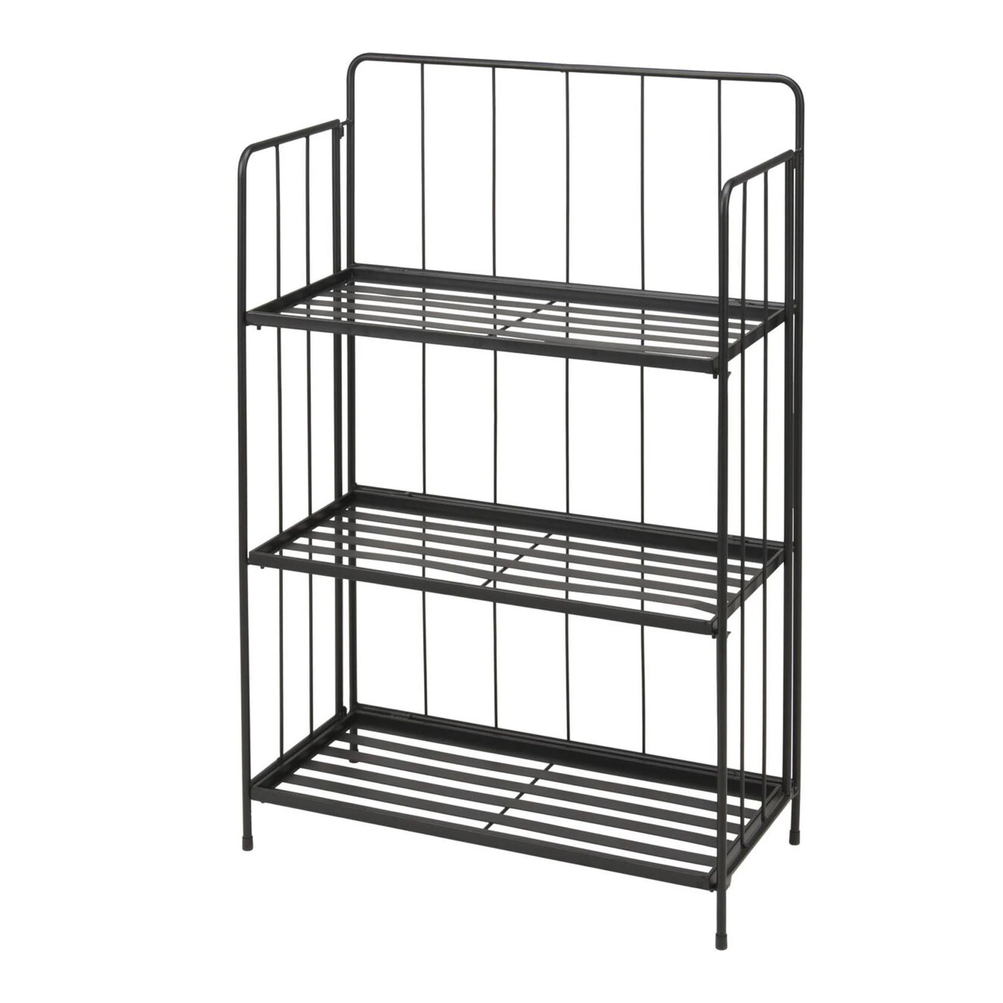 Well Home - Jardinera 3 Niveles Metal Negro Diseño Plegable H.90cm.