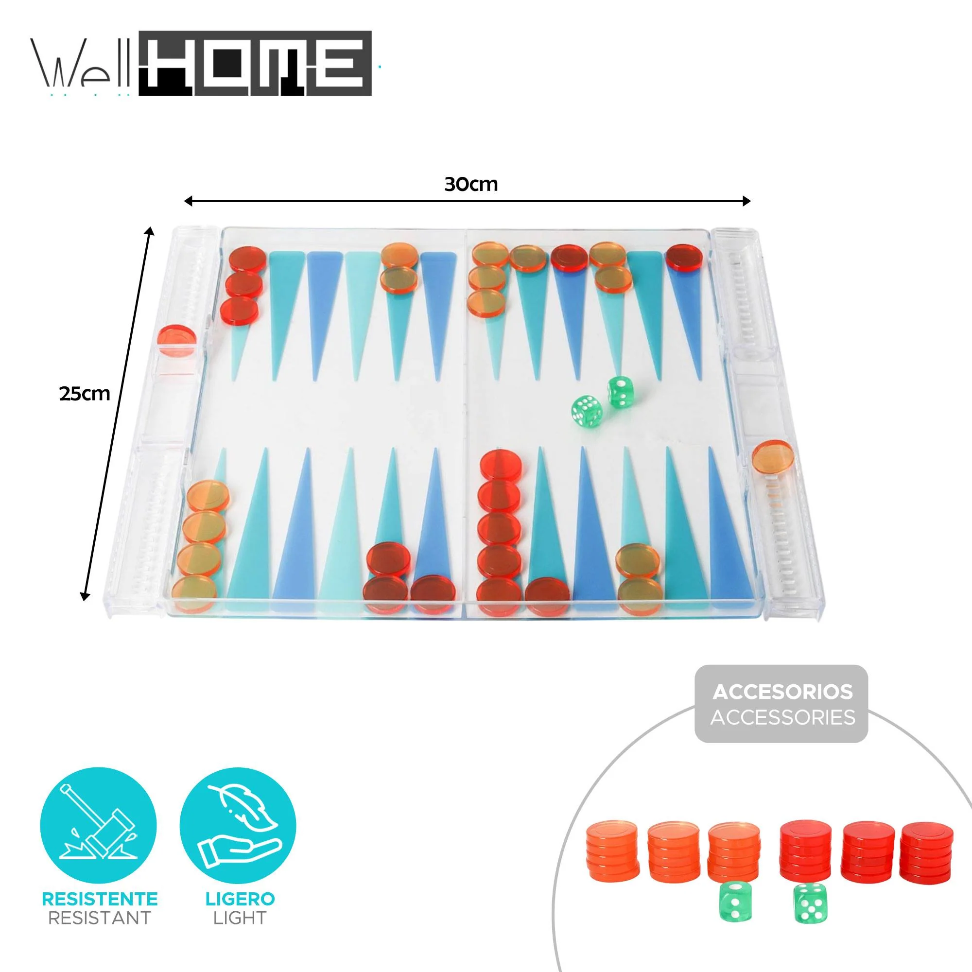 Well Home - Juego De Backgammon Transparente - Image 2