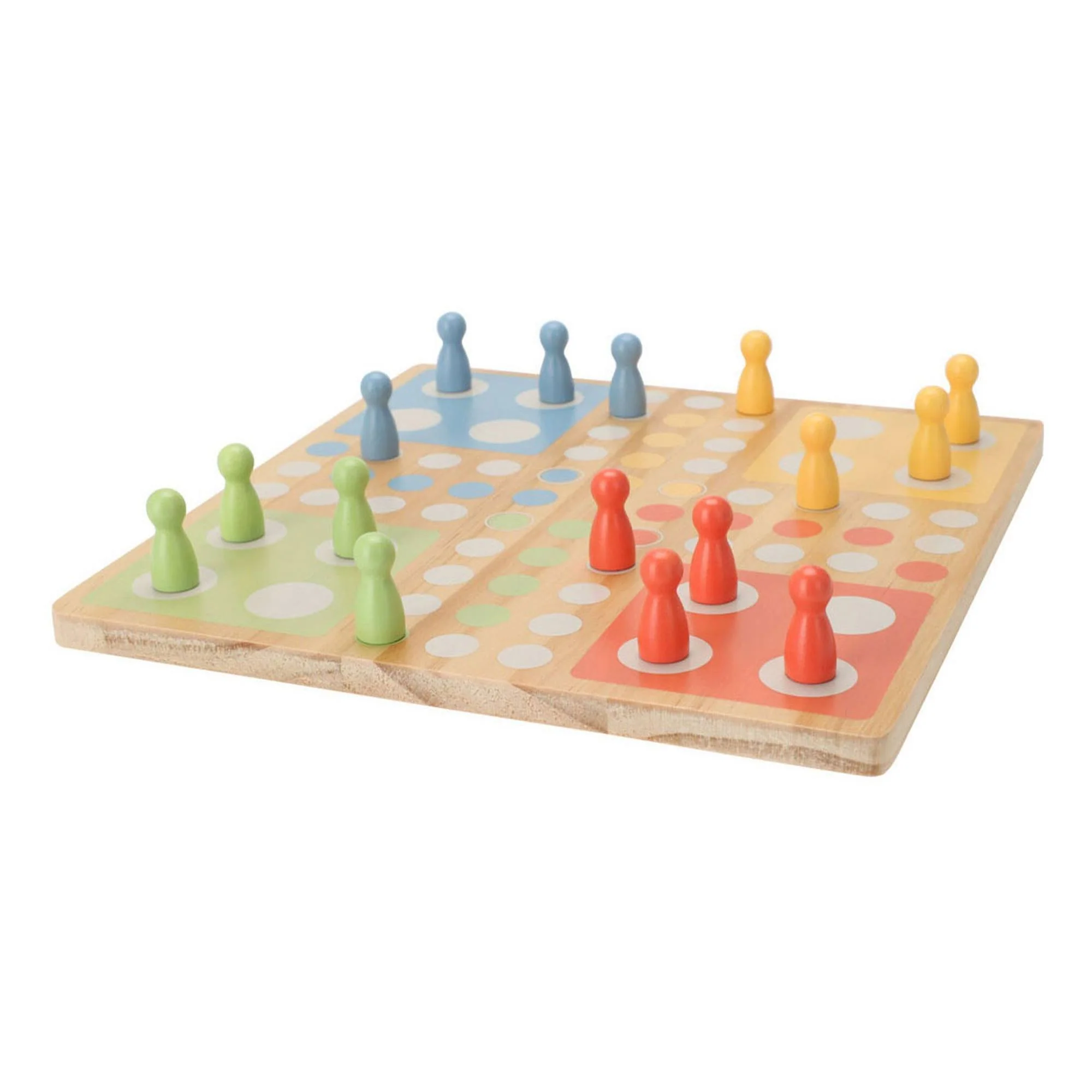 Well Home - Juego Ludo Board En Madera De Pino Con Bolsa De Algodón
