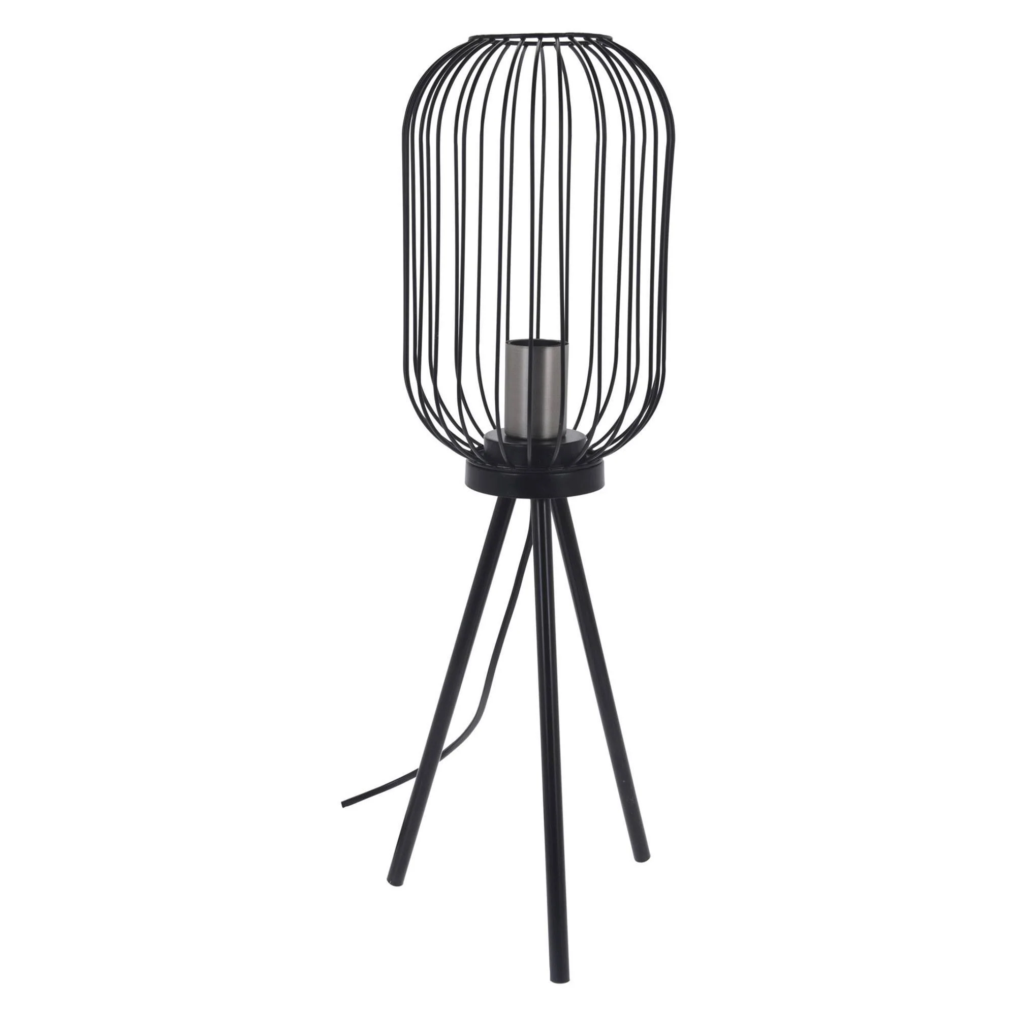 Well Home Lámpara De Pie En Metal Color Negro Ø60x175cm