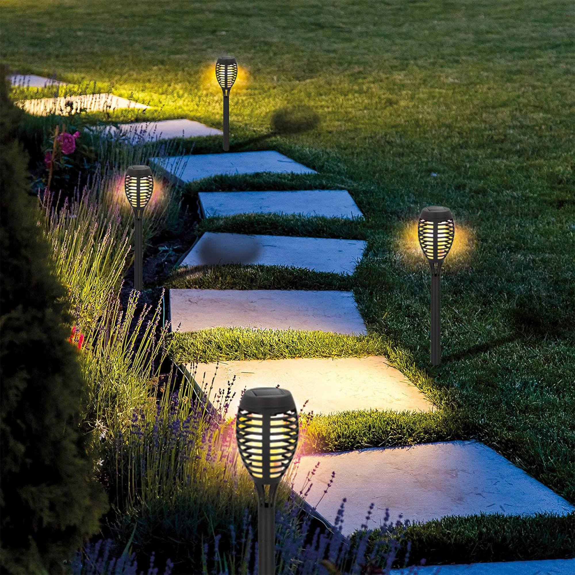 Well Home - Lámpara Solar De Jardín 'flame' Multifuncional Luces Led H.62cm - Image 3