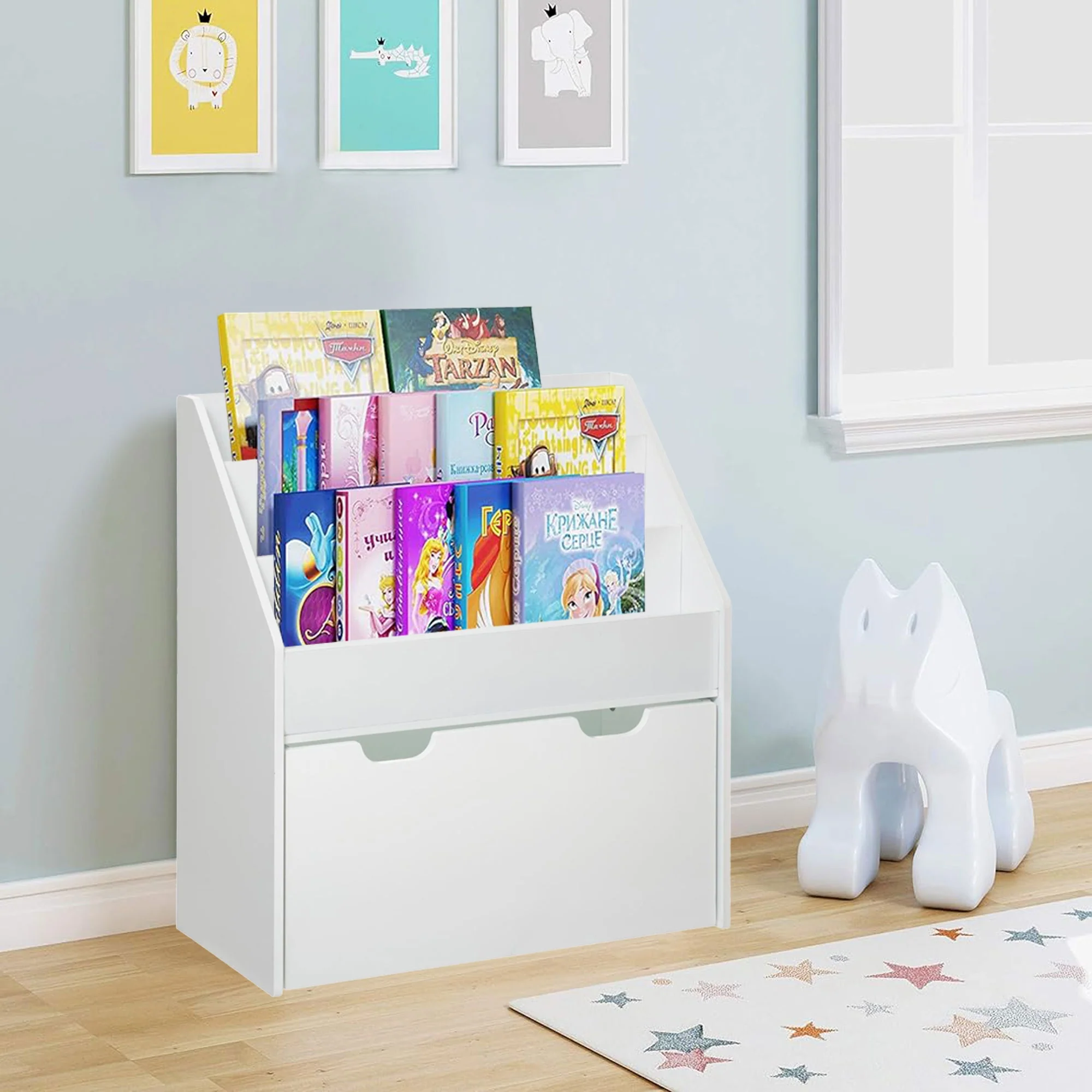 Well Home Librería Infantil Y Bandeja Con Ruedas 62,7x30x70cm - Image 4
