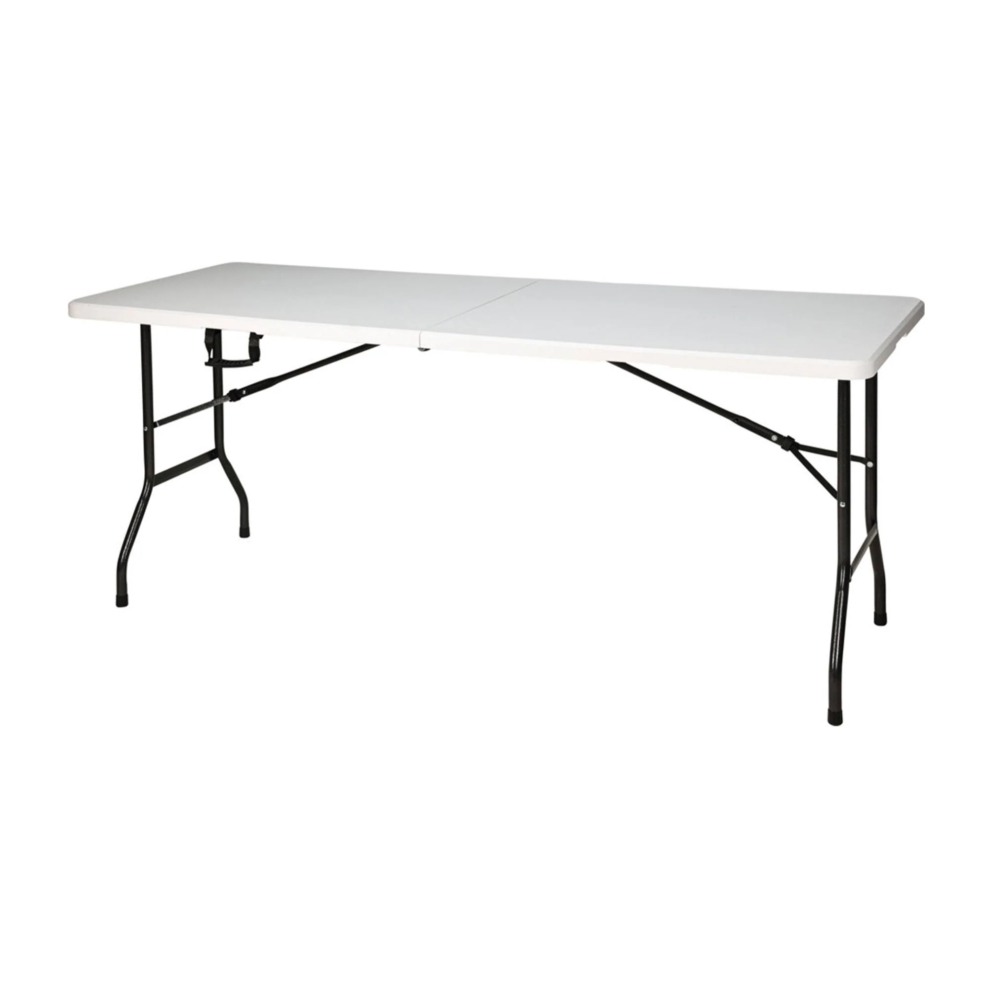 Well Home Mesa Plegable Blanca 180x70x74cm Con Mecanismo De Bloqueo Automático