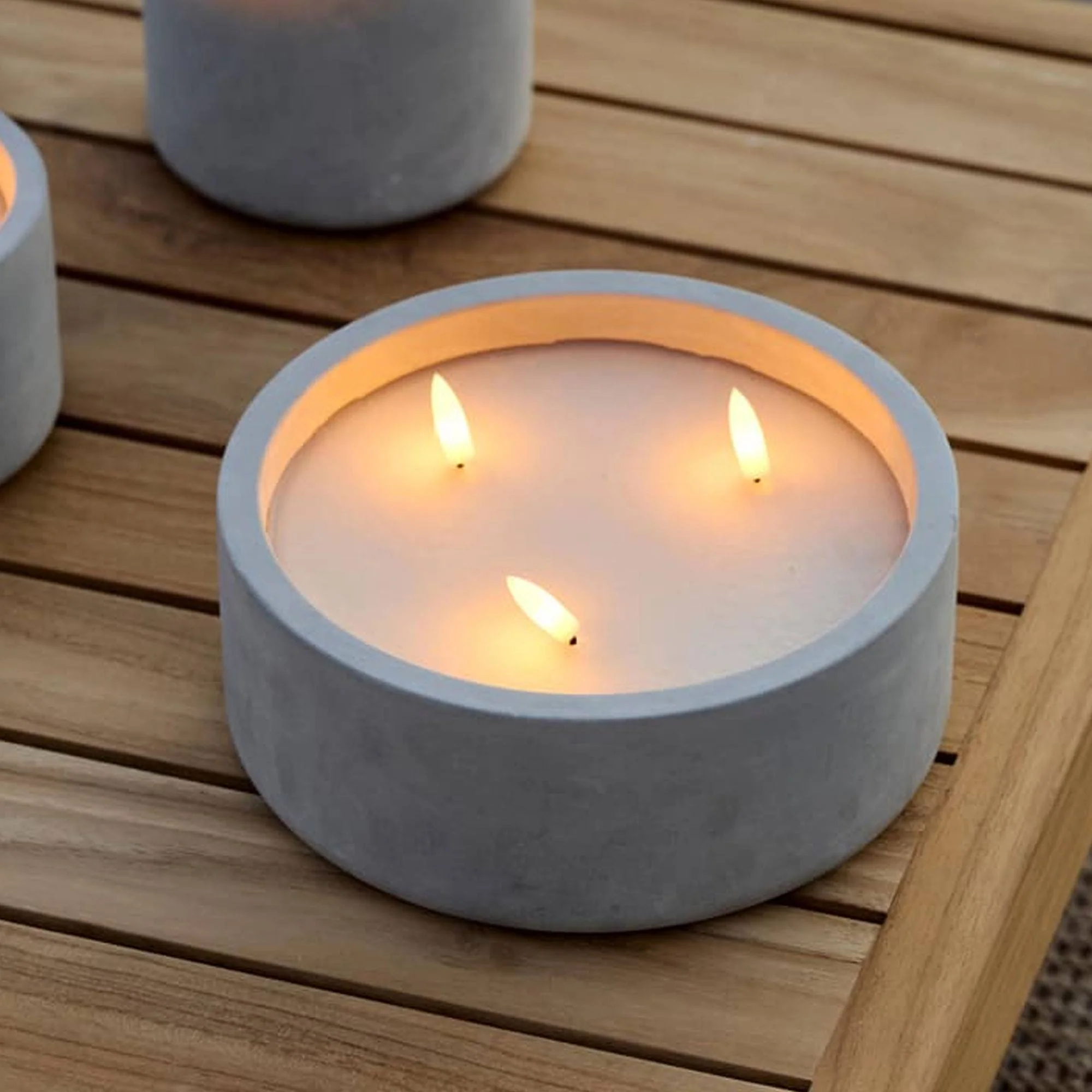 Well Home - Pack 3 Velas Led Redondada Gris Marmolado - Image 4