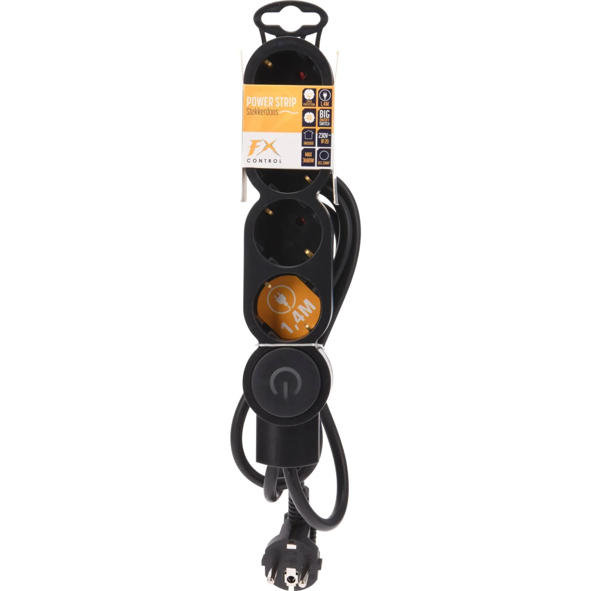 Well Home Regleta De 4 Vías Color Negro Con Protección Para Niños, Con Interruptor Encendido/apagado , Cable 140cm - Image 3