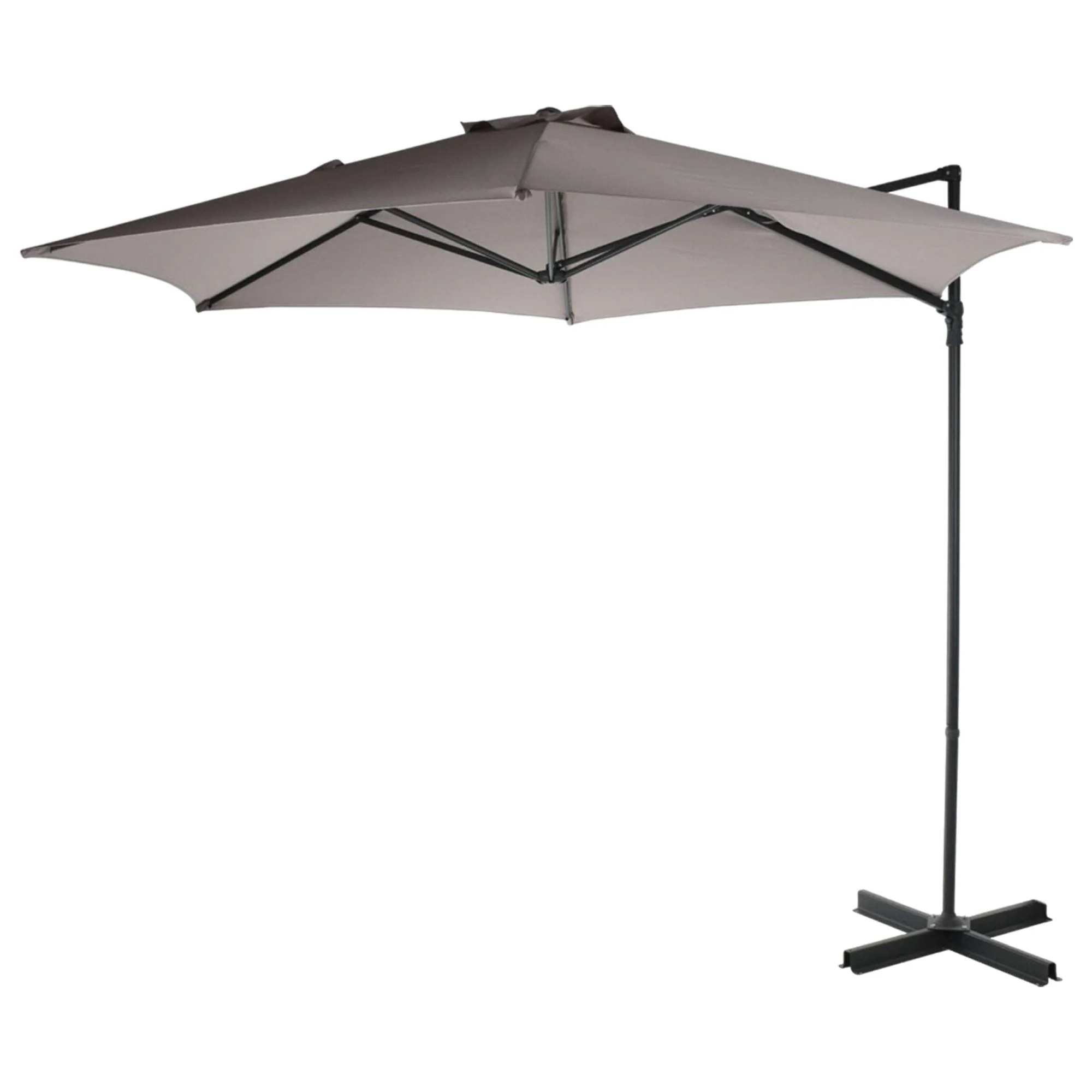 Well Home - Sombrilla Colgante Push Up Ø270cm Topo Con Base De Acero Cruzado